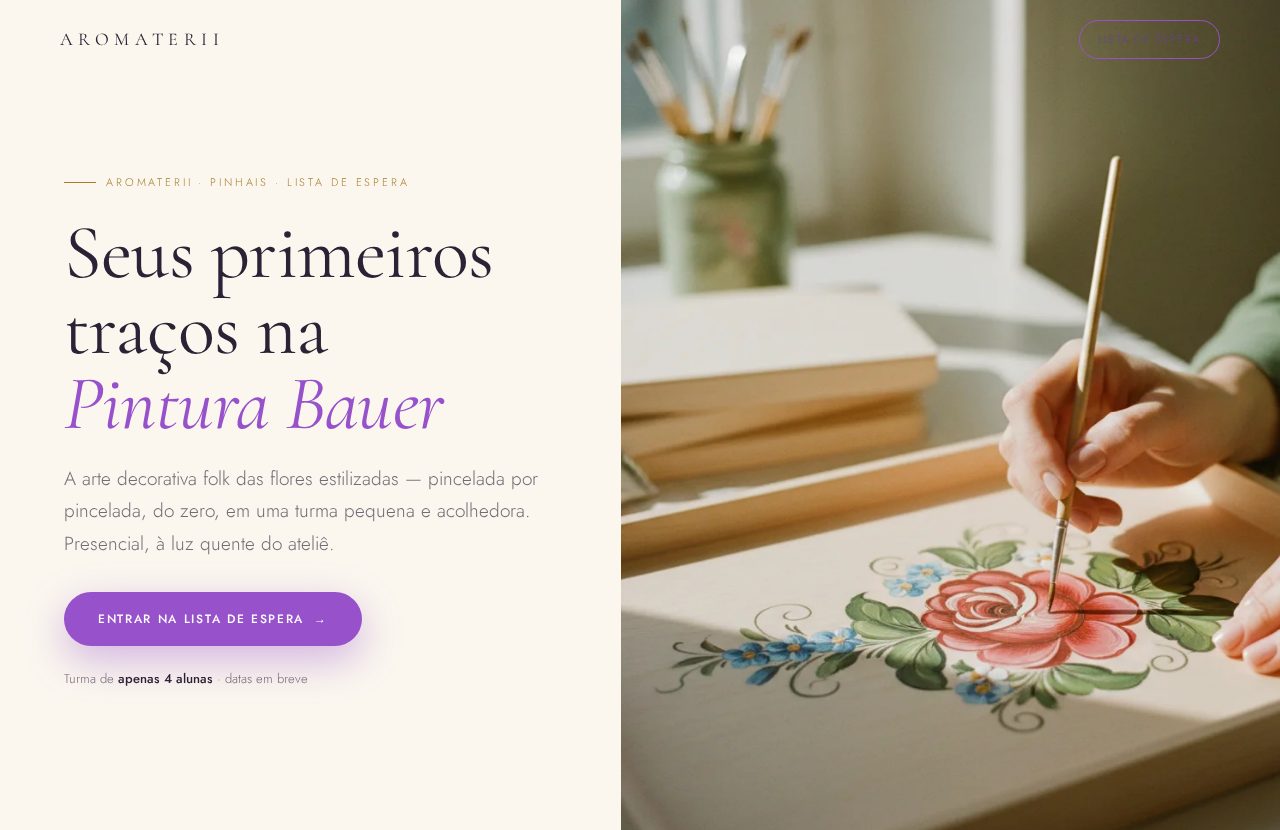 Landing page Aromaterii