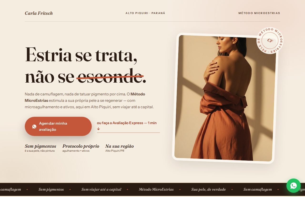 Landing page Carla Fritsch — Método MicroEstrias